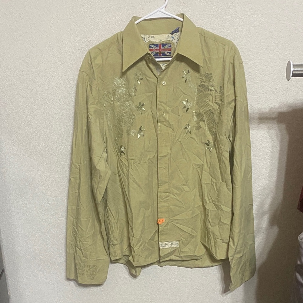 English Laundry Light Green Embroidered Shirt Jacket